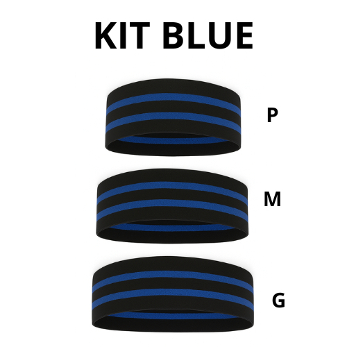 Kit Faixa Hip Band Elástica 3 Resistências Fitness Academia Treino em Casa