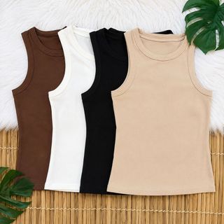 Kit 4 Regata Blusa Feminina Lisa Canelada Conforto Básico Dia  a Dia Promoção