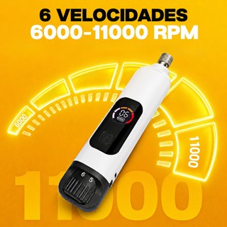 Lixador Elétrico Unha Pet Cão Gato 6 Velocidades LED + 2 Lixas Extras + 1 Cortador