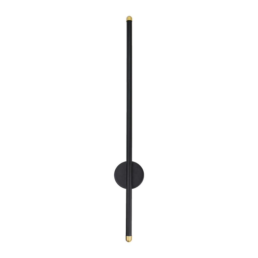 Luminária Parede Arandela LED One Way Design Luz Indireta 120cm 3 Em 1 20w Preta Dourada