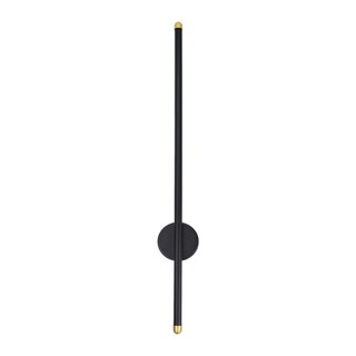 Luminária Parede Arandela LED One Way Design Luz Indireta 120cm 3 Em 1 20w Preta Dourada