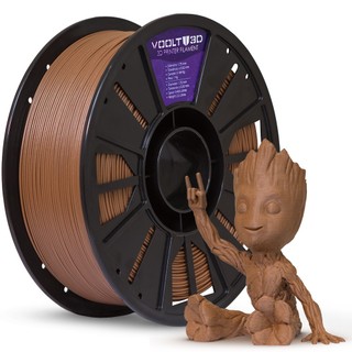 Filamento Pla Com Madeira - 1kg Cor Tabaco Wood - Voolt 3D