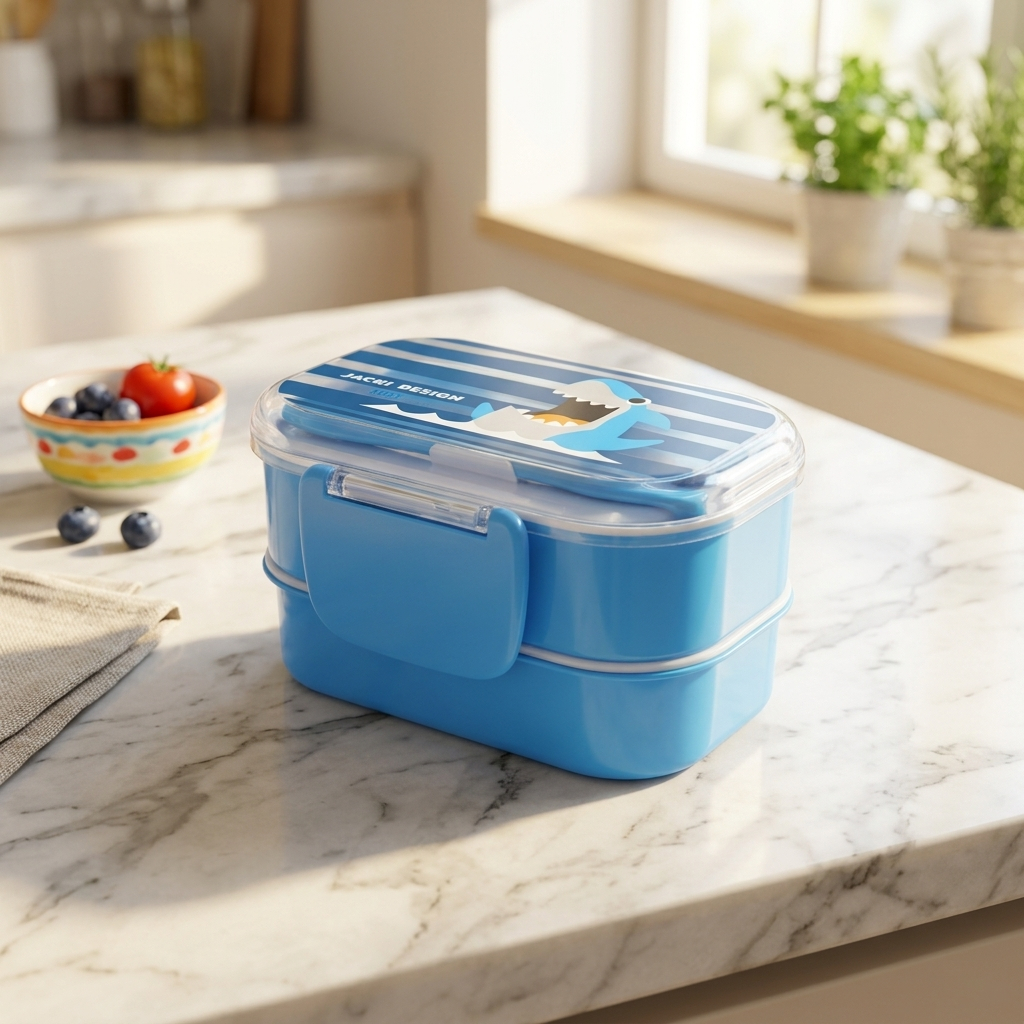 Pote Para Lanche Infantil 2 Andares 400ml Jacki Design Com Talheres BPA Free