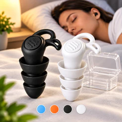 Tampão de Ouvido de Silicone Antirruído – Protetor Auricular para Dormir, Estudar e Nadar