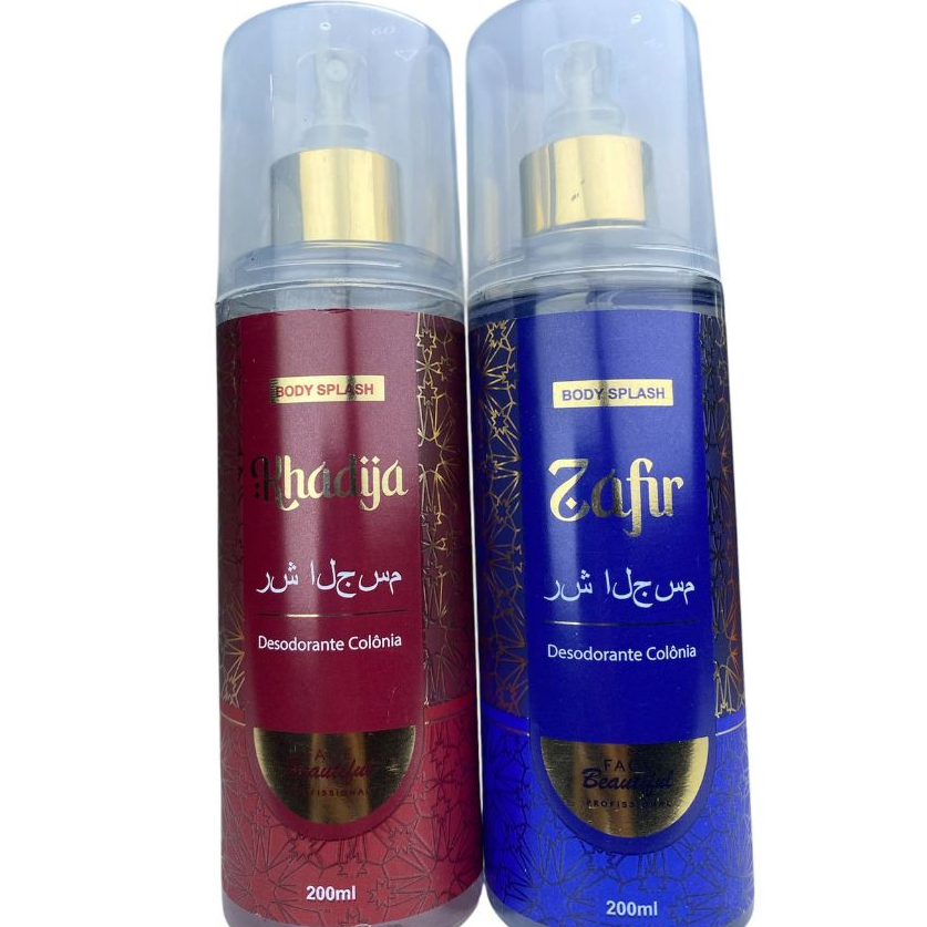 Imagem Kit Khadija + Zafu Face Beautiful 2 Unidade de 200ml  Dupla de Body Splash Feminino