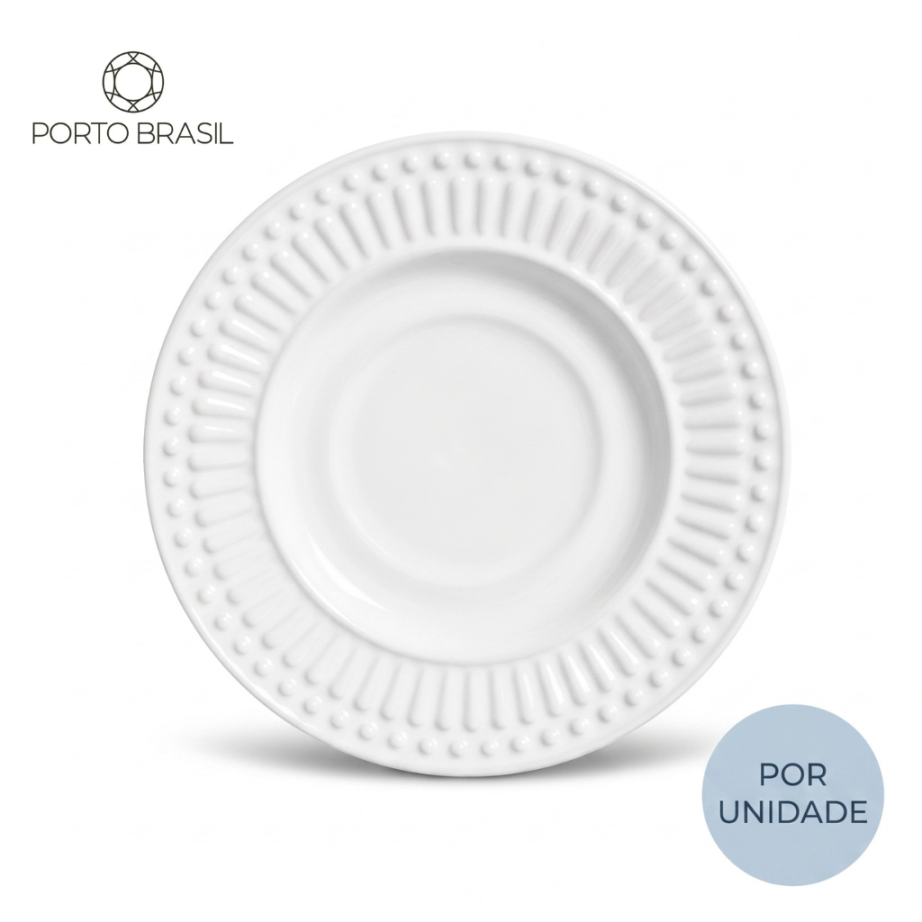 Pires Avulso Porto Brasil Chá Café 14cm Roma Branco - Unitário