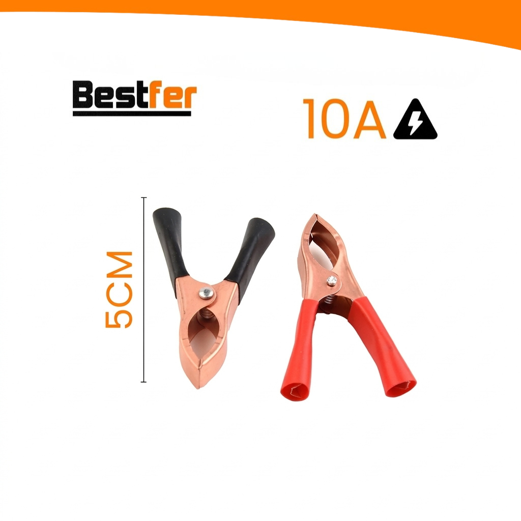 Kit Para de Garras Jacaré BestFer Pequenas 10A Para Bateria Circuitos