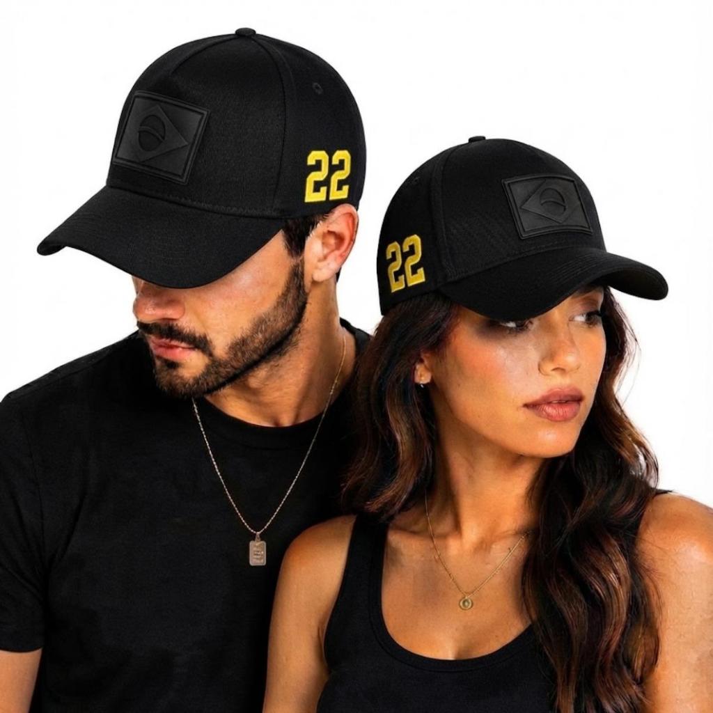 Boné Brasil Patriota Número 22 Preto Boné Aba Curva Unissex