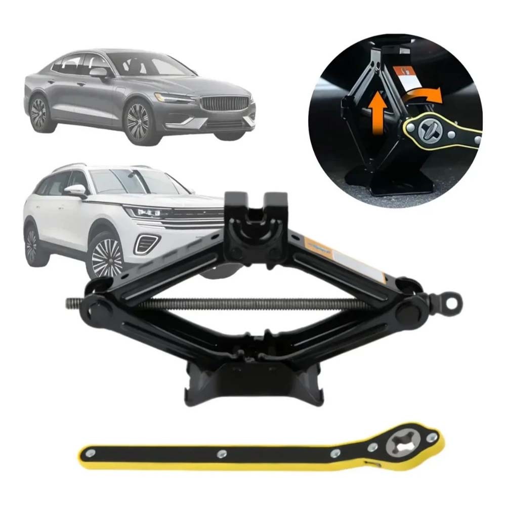 Macaco Sanfona 1.5T/2T – Jacaré de Aço Universal para Troca de Pneus e Elevação