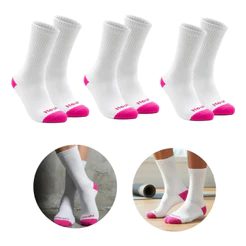 Kit 6 Pares Meias Hoahi Cano Alto Longo 25 cm Algodão Academia Esportiva Sport Dia a Dia Unissex Confortável