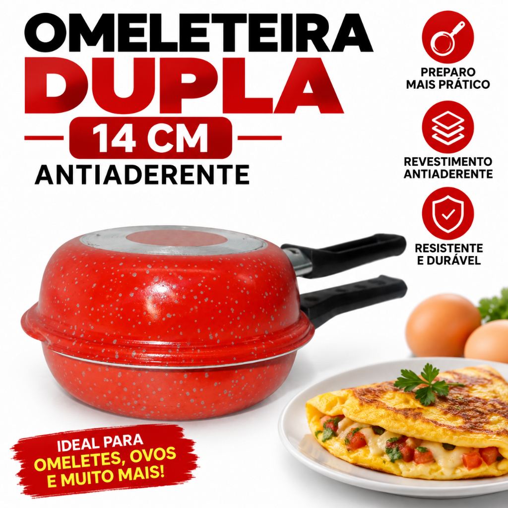 Frigideira Omeleteira Mini Antiaderente Teflon Batata Rosti 14Cm