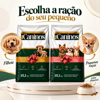 Ração para Cachorro Filhote e Raça Pequena Sabor Carne