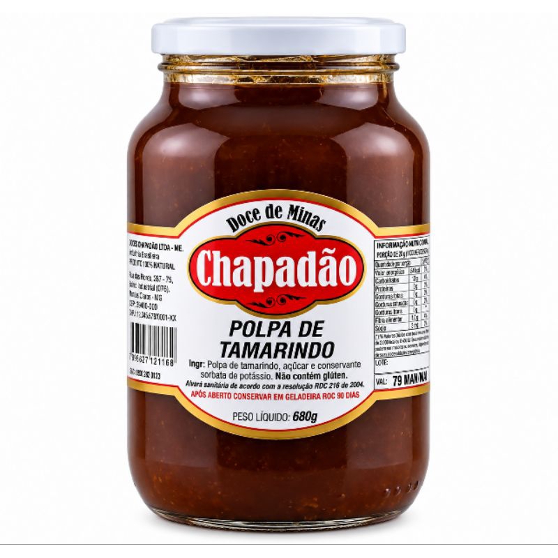 Polpa de tamarindo Cremosa Pura Fruta 600g. Estimula o Funcionamento do Intestino.