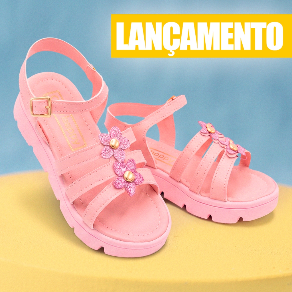 Sandalia Infantil Menina Rosa Club Happy Verao