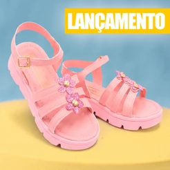 Sandalia Infantil Menina Rosa Club Happy Verao