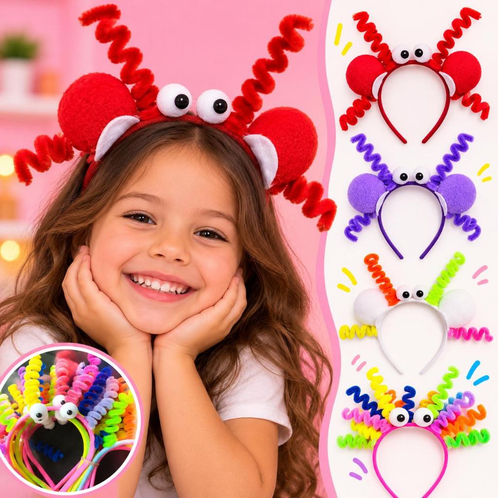 Tiara Maluca l Cabelo Maluco Colorida Molinhas Arquinho para Festa Fantasia