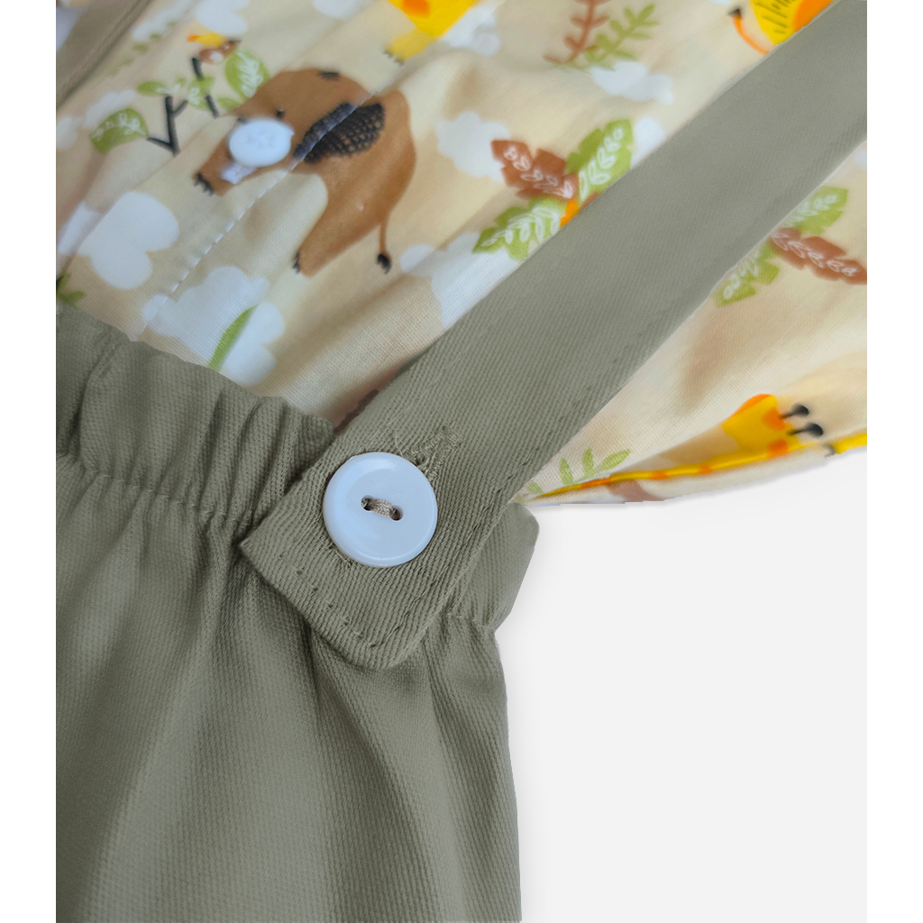 Conjunto Infantil Social Camisa + Bermuda com Suspensório + Gravata Borboleta Bebê até 2 anos — imagem 2 de 2
