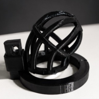 Cinto de Castidade Masculino Sissy Cage com anel Ajustável Preto