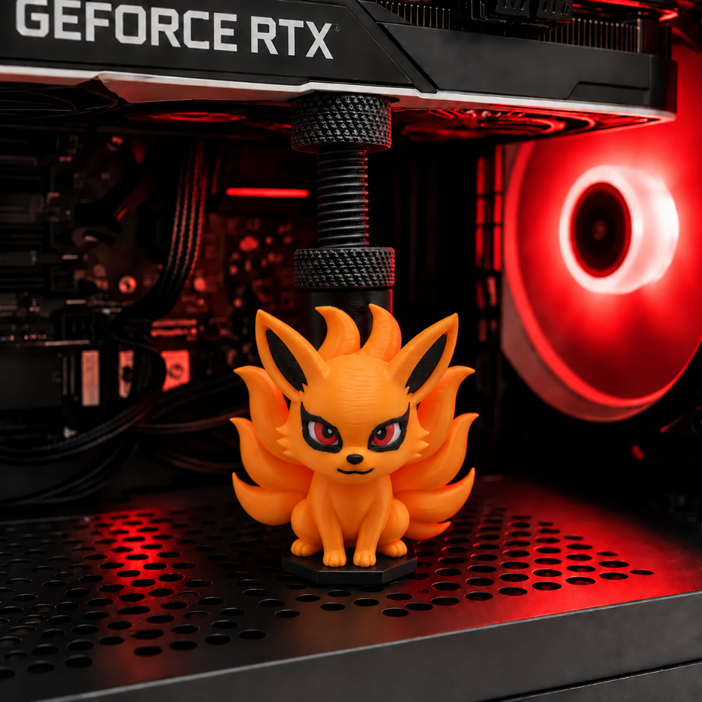 Suporte Placa de Vídeo GPU Ajustável Kurama Naruto Anime Colecionável Geek Presente
