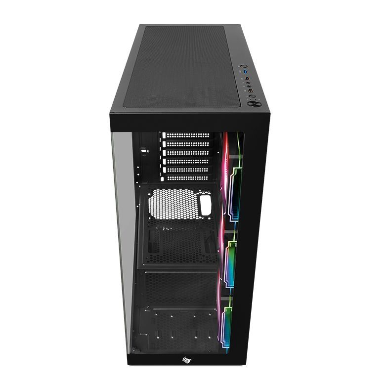 Gabinete Gamer Pichau Pouter 4B, Mid-Tower, Lateral de Vidro, Com 3 Fans, Preto, PG-PO4B-BK-3F · foto 2