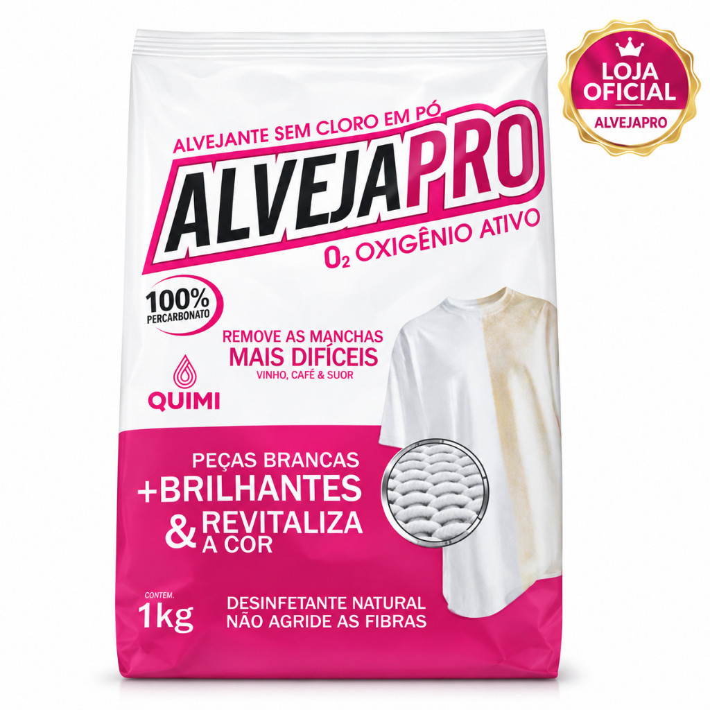 Percarbonato De Sódio 100% Puro Tira Manchas Dificeis Roupas Brancas e Coloridas AlvejaPro Oficial