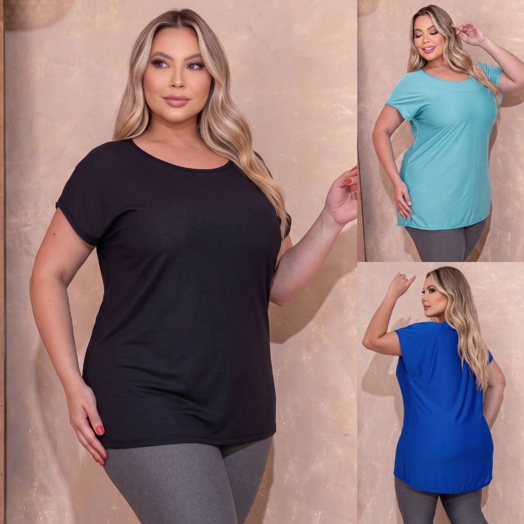Blusa Plus Size Feminina Dry Fit Furadinho Dias Quentes Confortável Secagem Rápida