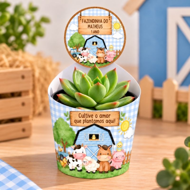 Rótulos + tag para suculentas fazendinha | lembrancinha fazendinha I decoração aniversário fazendinha menino e menina — imagem 2 de 2