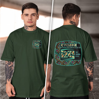 Camisetas Masculina Design geométrico tribal Cyclone 100% Algodão Gola Redonda Fio 30.1