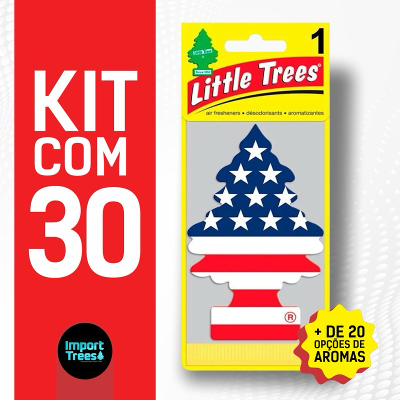 KIT COM 30 - AROMATIZANTE LITTLE TREES / CHEIRINHO PARA CARRO E AMBIENTE