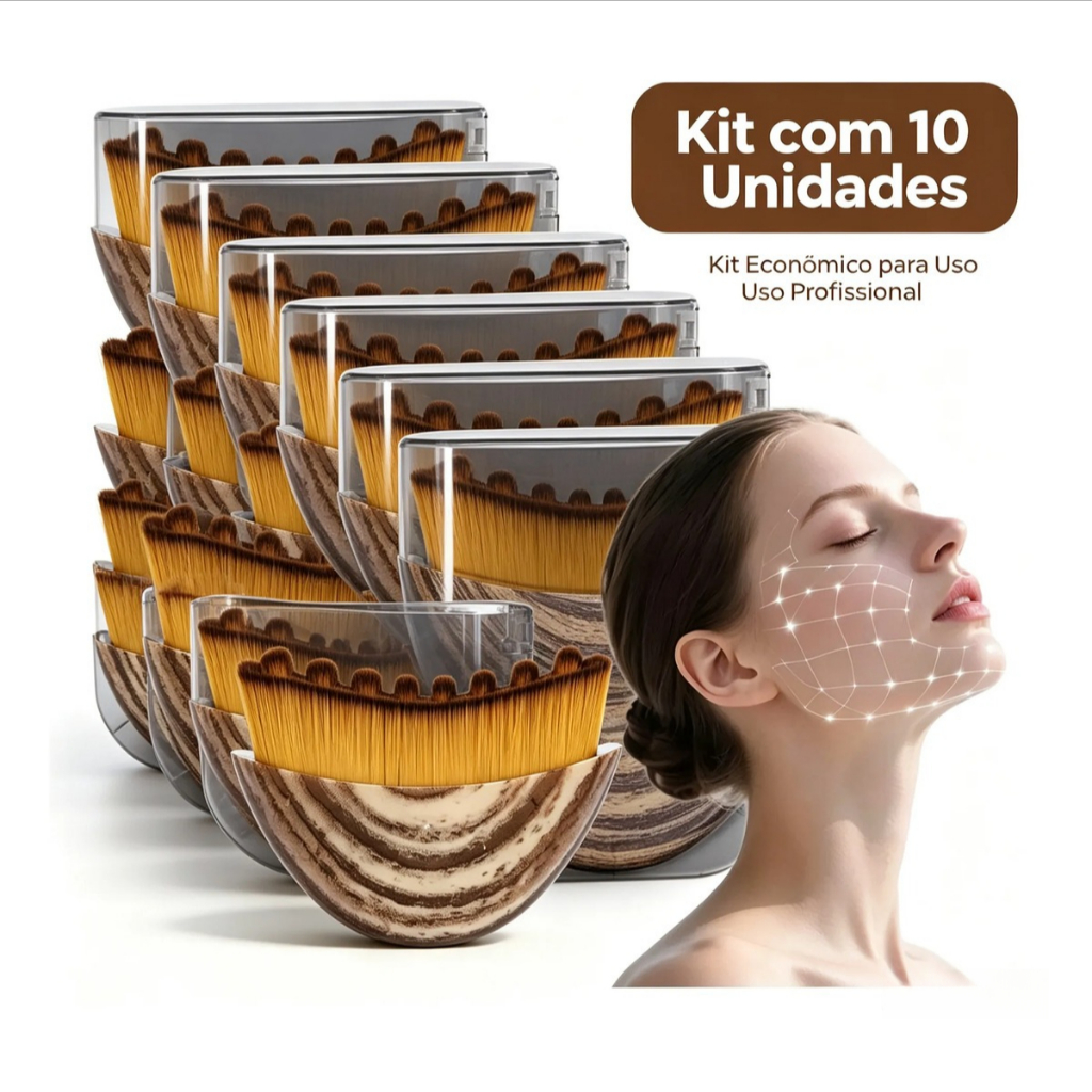 Escova Facial Massageadora Drenagem Linfática Rosto, Cerdas Macias, Auxiliar Skincare, Kit 1 / 2 /10 Unidades