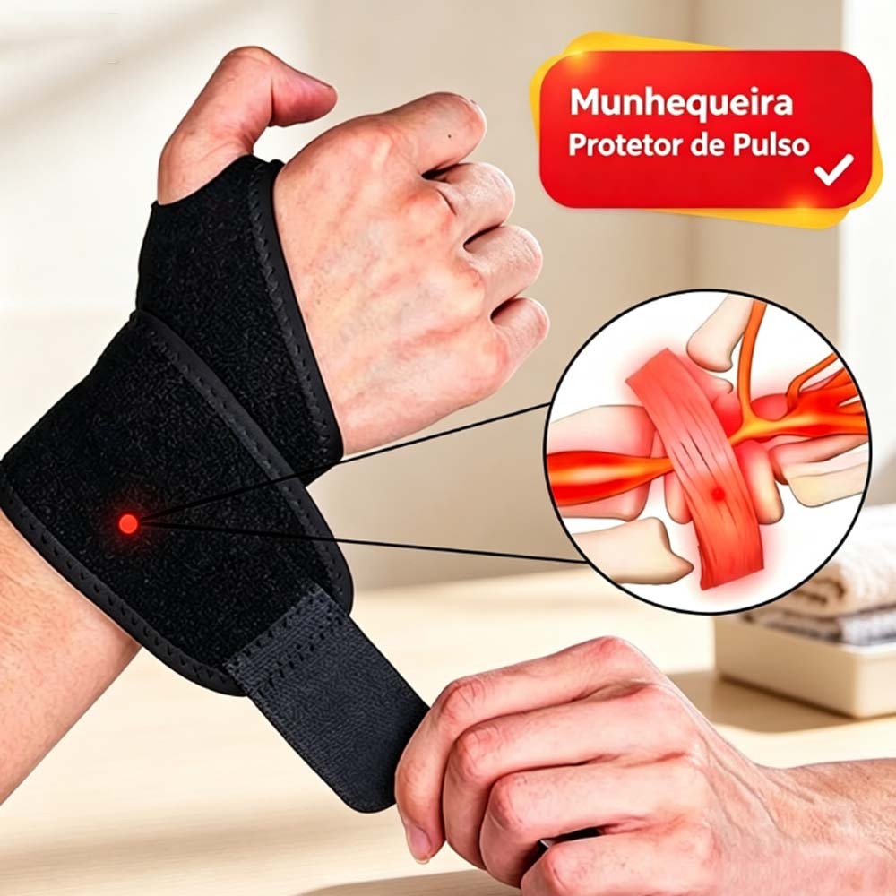 Munhequeira De Compressão Ajustável - Alívio De Dor E Tendinite ！