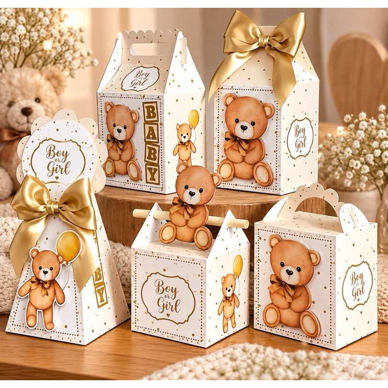 Kit Caixinhas Personalizadas Chá Revelação Ursinho Boy or Girl – Lembrancinhas de Festa  PEGUE E MONTE