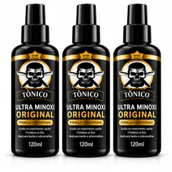 Kit 3 Ultra Minoxi D’Lust Tônico 120ml Cabelo Barba Sobrancelha