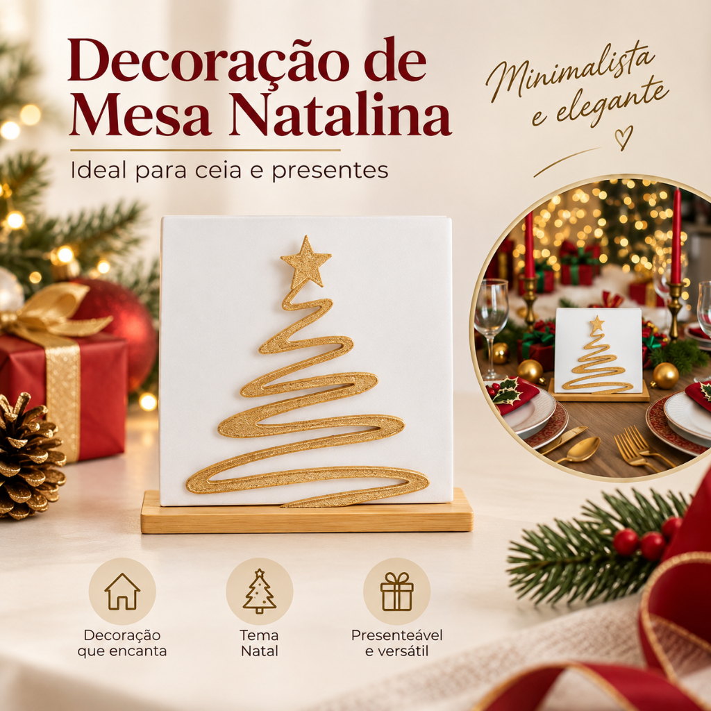 Porta Guardanapo Decoração de Mesa Natalina Enfeite de Natal