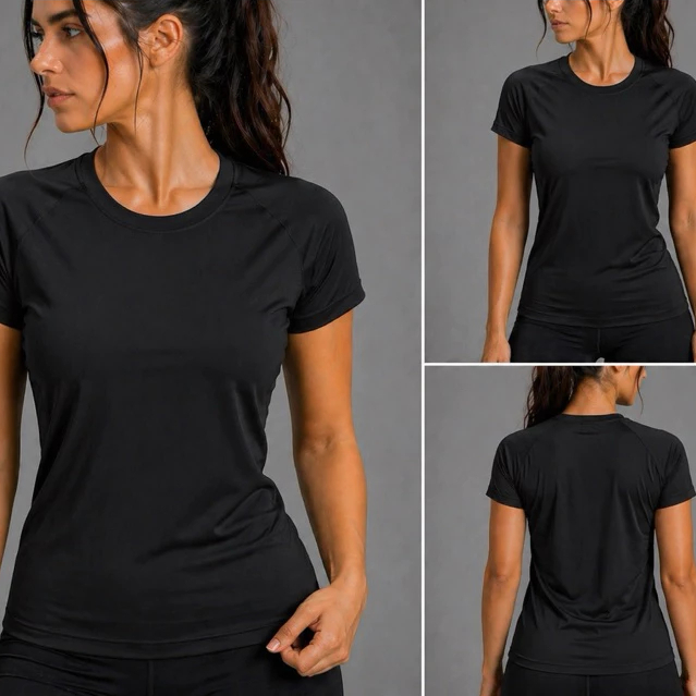 Camisa Feminina Dry Fit Fitness Baby Look Proteção Uv Academia Caimento Perfeito