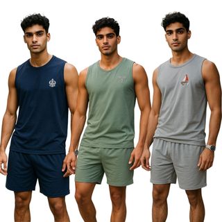 Kit 3 Pijamas Masculino Regata Verão Adulto em Malha de Qualidade Cores Sortidas