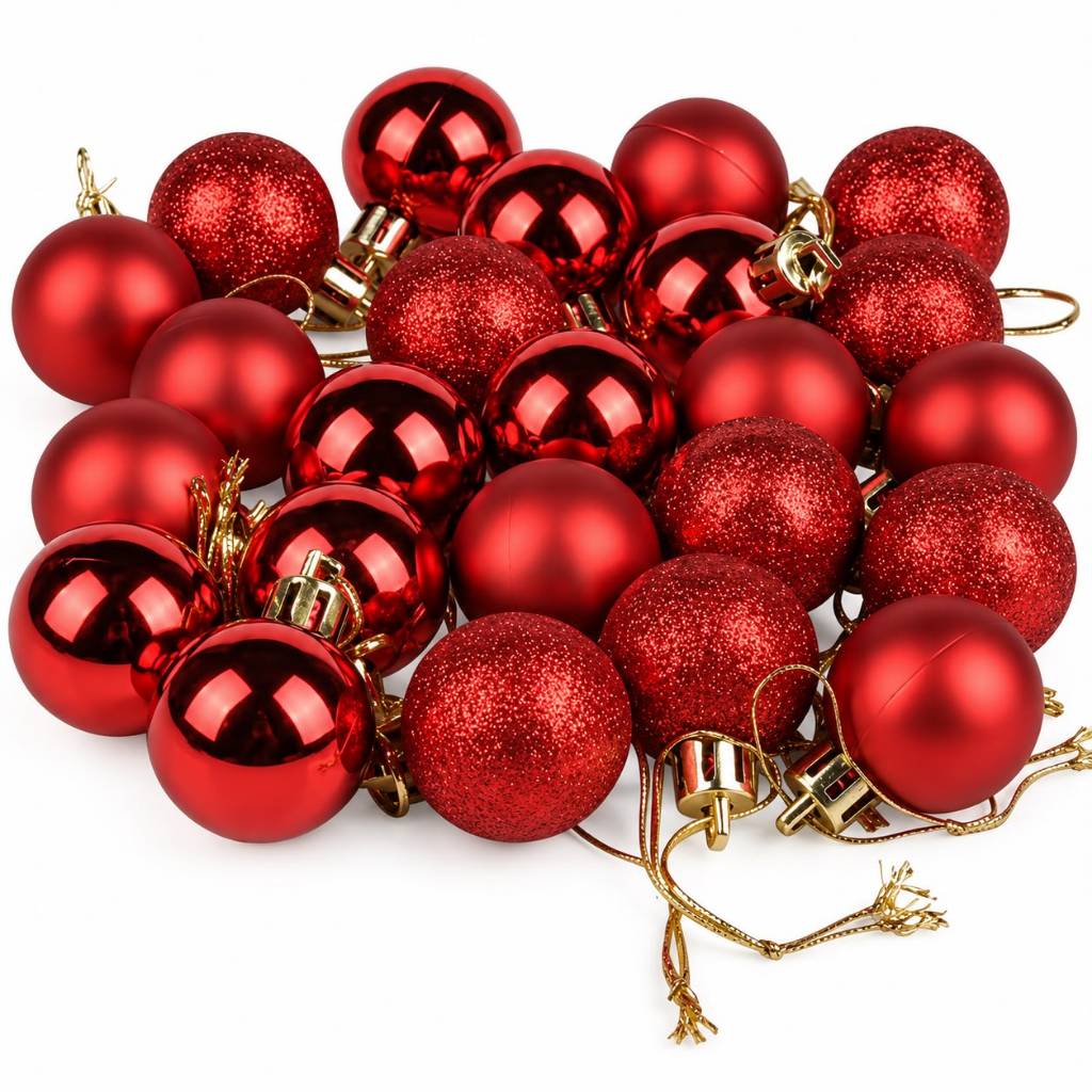 Bolas de Natal Bolinhas Mista Lisas Glitter Decoração Natalina Enfeite Árvore de Natal
