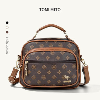 TOMI MITO Bolsa Feminina Transversal com Monograma Estilo Luxo Versátil para Dia a Dia Passeio e Viagem TM9185