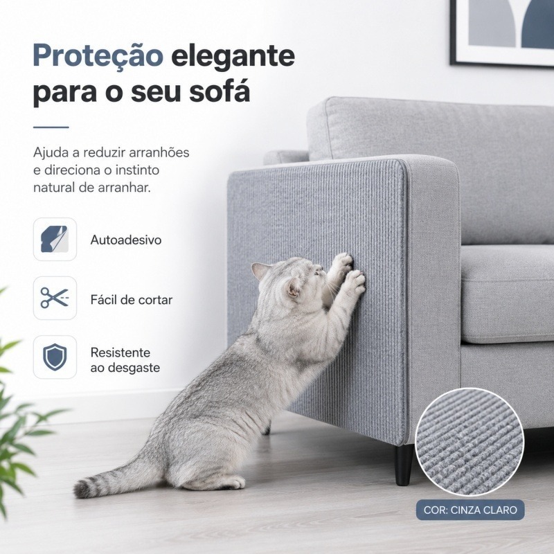 Arranhador Para Gatos Adesivo Carpete 60x100cm Extra Grande Protetor De Sofa Moveis Parede Cama Box Anti Arranhoes