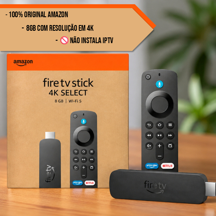 Amazon Fire TV Stick 4K Select 8GB Wi-Fi com Alexa e Controle por voz (2025)