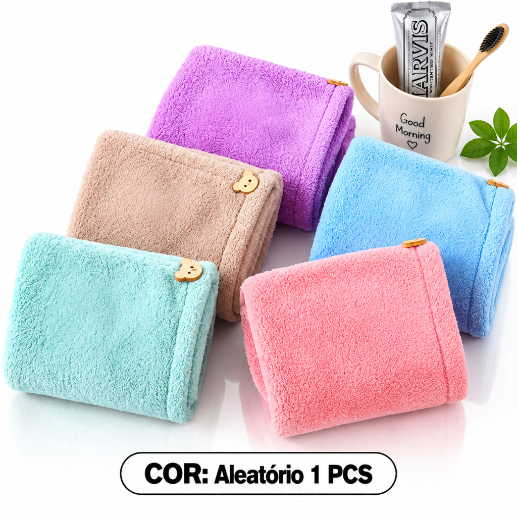 ANA1108 Conjunto 10 Peças Para Trança Coque+Touca de banho de microfibra espessa cor Aleatória — imagem 2 de 2