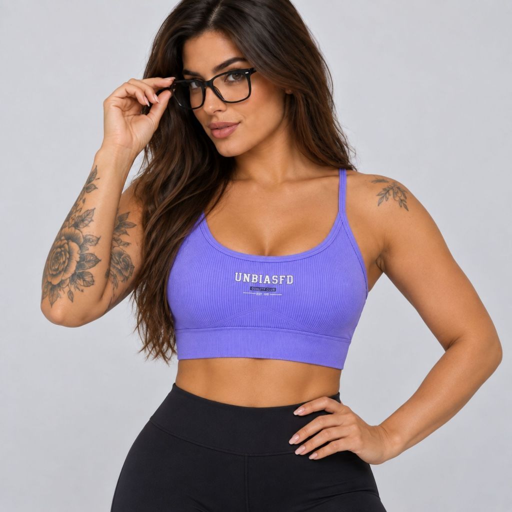Top Feminino Canelado de Alcinha Fitness Cropped Elástico e Confortável para Academia Corrida Caminhada Treino