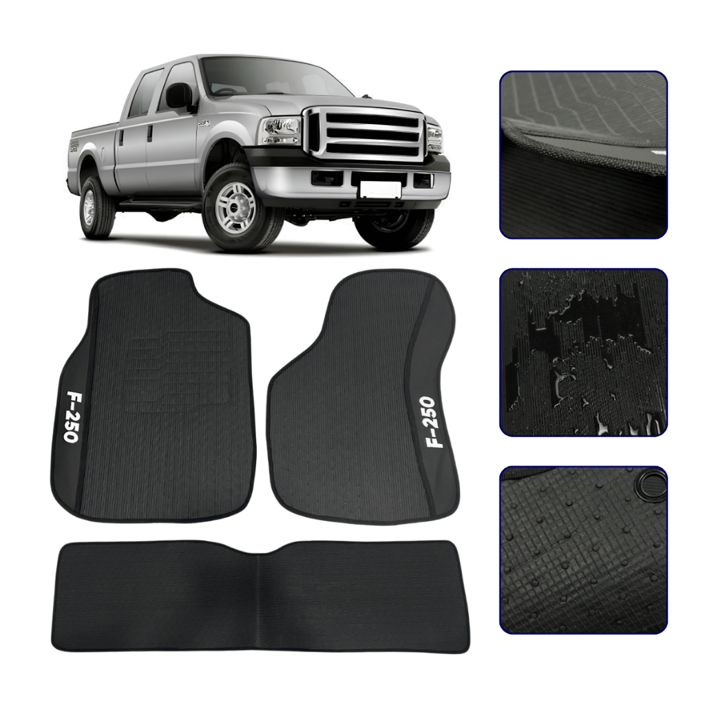 Jogo de Tapete Emborrachado para F-250 Cabine Dupla 2003 a 2011 Automotivo Impermeavel