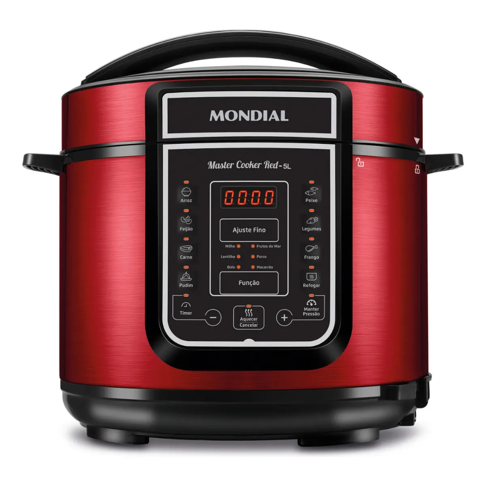 Panela de Pressão Elétrica Mondial Master Cooker Red 5L Digital PE-39 14 Funções Timer 24h