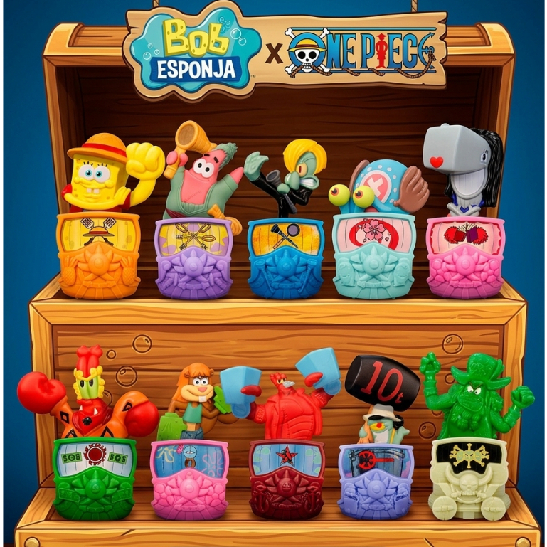 Bob Esponja x One Piece Bonecos Coleção Mac Donalds 2026 Edição Limitada LACRADOS (Selecione o seu)