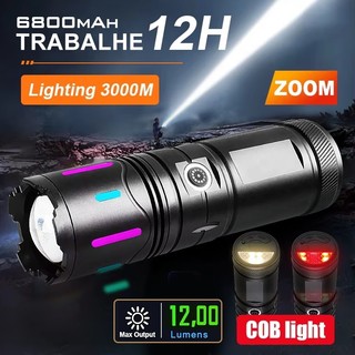 Lanterna Tática Laser LED NEW COB Super Hiper Potente 3000m de Distância Profissional Policial - BM8544