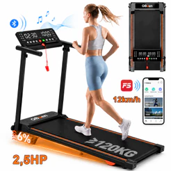 Esteira Elétrica Ergométrica QBuen 2,5HP Inteligente Led-tela Bluetooth Inclinação 6°- Velocidade 1-12km/h 127-220V