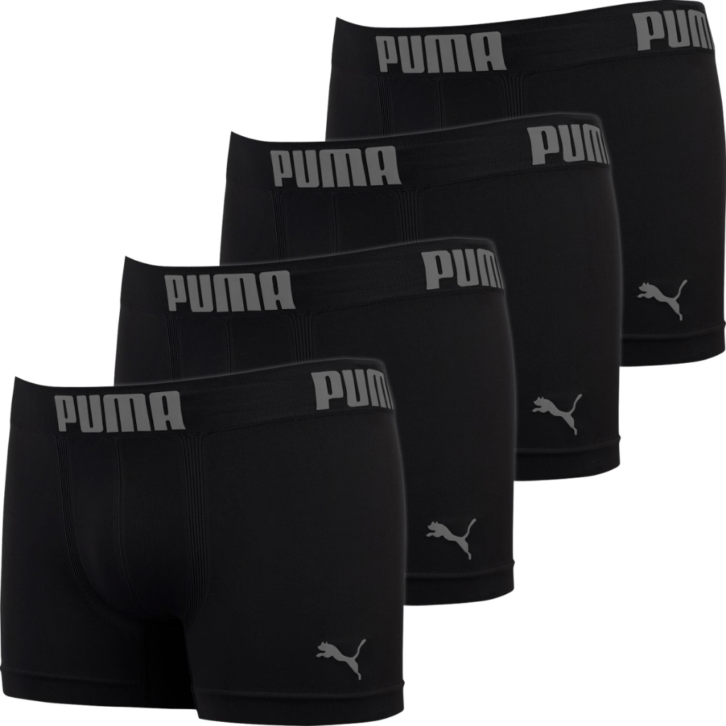 Kit 4 Cuecas Boxer Puma Masculina Poliamida Microfibra Box Sem Costura Confortável Adulto Original · foto 2