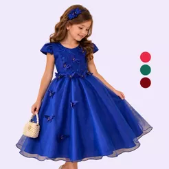 Vestido Menina Juvenil Luxo Formatura Curto Borboleta