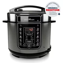 Panela de Pressão Elétrica Britânia 5L 900W com 13 Funções e Display Digital 127V